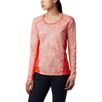 Columbia Solar Chill 2.0 Long Sleeve, Sudaderas Rojos Para Mujer | 937142-JSY